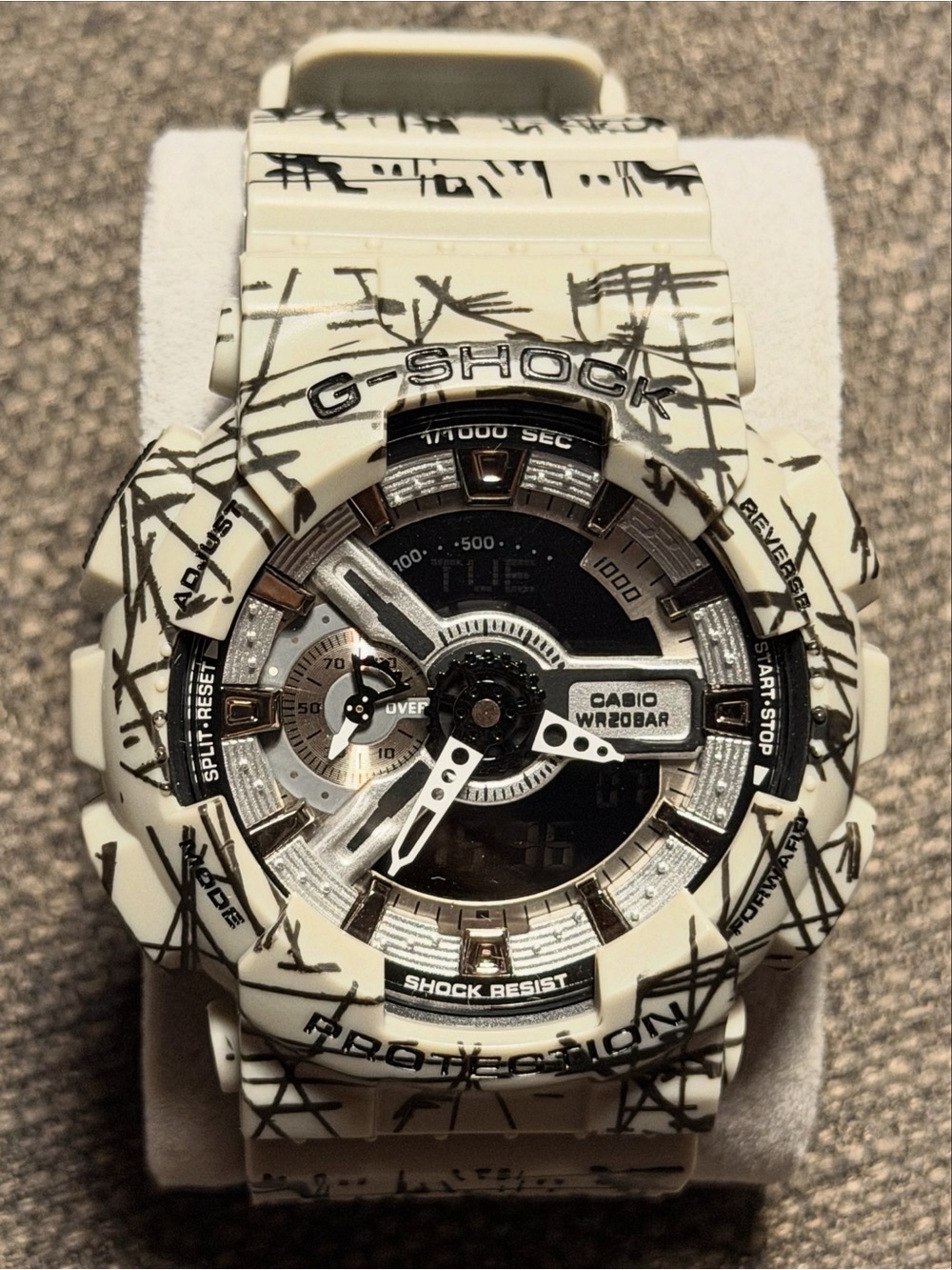 G-Shock White and Black Graphic Resin Sports Watch